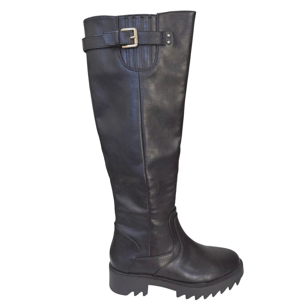JustFab Morgane Black Knee-High Lug Sole Boots – Women’s 6.5 / EU 37 NWOT